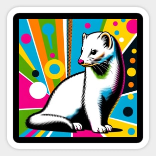 Pop Art Ermine - Sleek Winter Wildlife Sticker